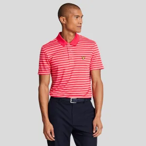 Herenpolo Lyle And Scott Golf Broad Stripe in Rood