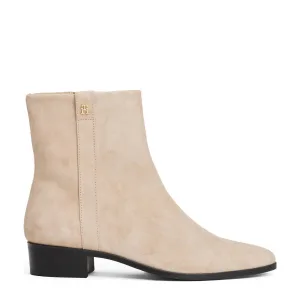 Tommy Hilfiger leren enkellaarzen beige