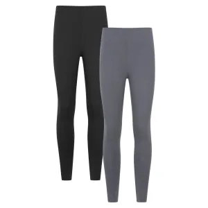 Mountain Warehouse Dames/Dames Legging Katoenmix (Set van 2) (Grijs/Zwart)