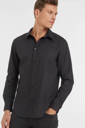 anytime regular fit overhemd zwart
