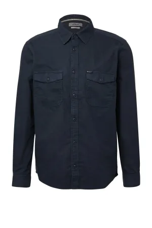 s.Oliver regular casual overhemd donkerblauw