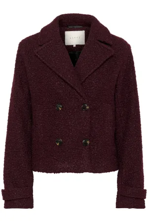 Kaffe teddy jas donkerrood