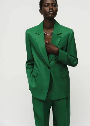 Mango regular blazer groen