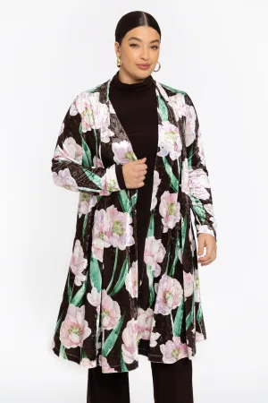 YOEK fluwelen lang vest bruin