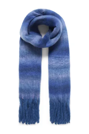 ICHI sjaal met franjes IALORNI blauw