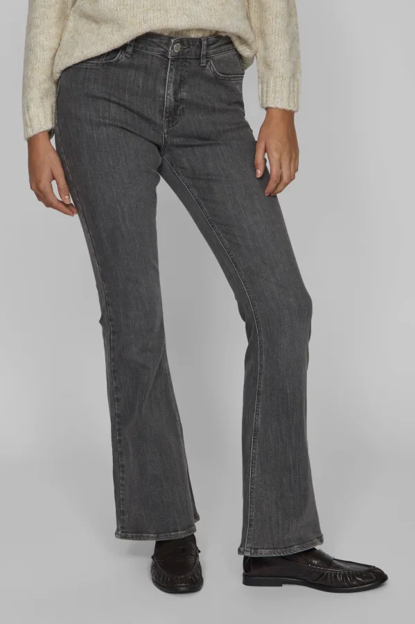VILA regular waist flared jeans grey denim