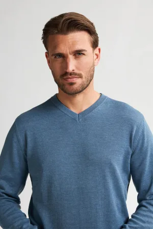 Petrol Industries trui fijn gebreid blauw