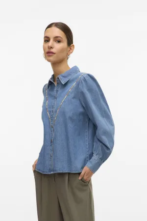 VERO MODA denim blouse medium blue denim