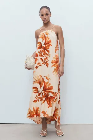 Mango maxi jurk ecru