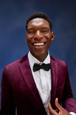 anytime Slim fit overhemd met vlinderstrik zwart