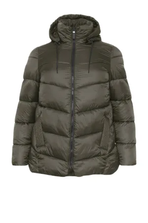 Kaffe Curve gewatteerde jas donkergroen