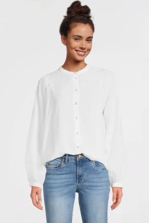 anytime blouse met ingeweven patroon wit