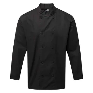Premier Heren Coolchecker Chef Jacket met lange mouwen (Zwart)