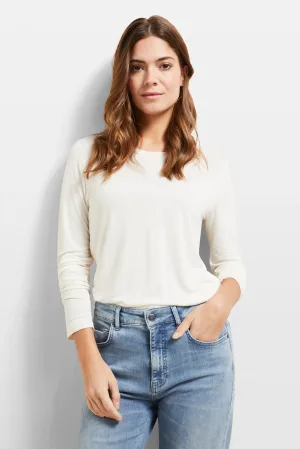 Bugatti Damen Shirt met lange mouwen en ronde hals