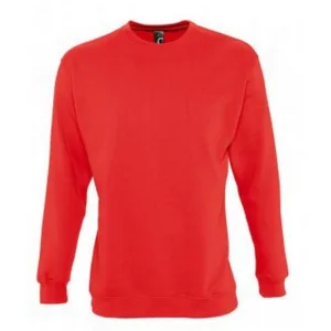 SOLS Heren Supreme Plain Cotton Rich Sweatshirt (Rood)
