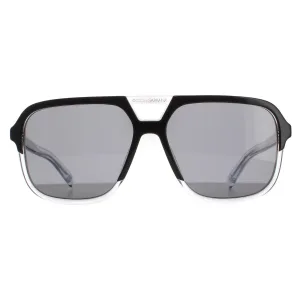 Dolce & Gabbana Aviator Mens Top zwart op kristal donkergrijze DG4354 zonnebrillen