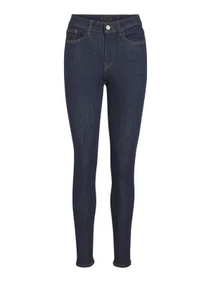 VILA skinny jeans dark blue denim
