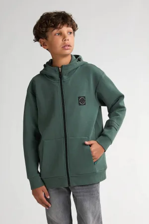 Petrol Industries sweatvest donkergroen