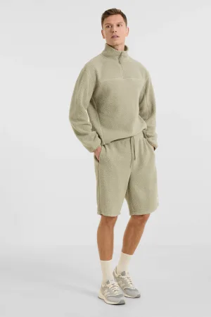 anytime teddy fleece short khaki