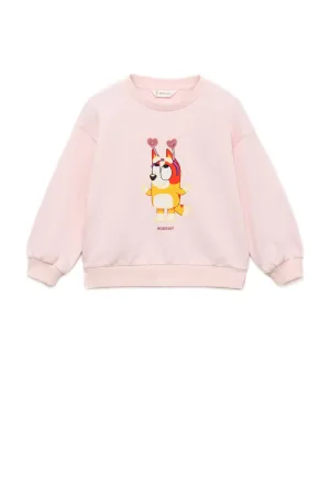 Mango Kids Bluey sweater lichtroze