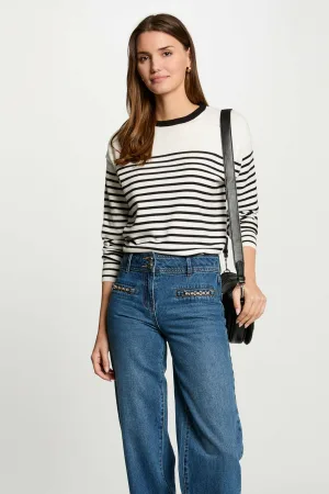 Morgan trui ecru fijn gebreid