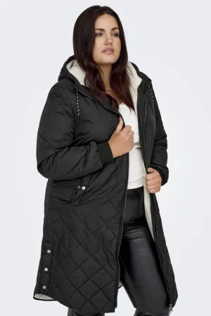 ONLY CARMAKOMA quilted gewatteerde jas CARNEWSANDY zwart