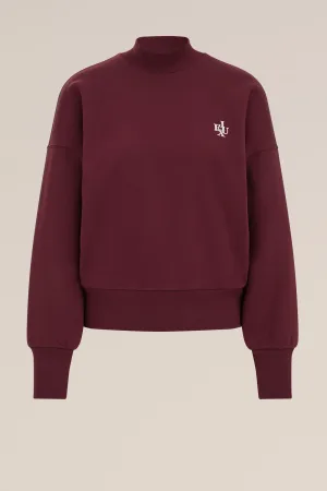 WE Fashion – Dames sweater met embroidery – Regular fit – Donkerrood – Katoen –