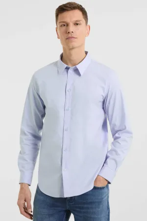 anytime regular fit poplin overhemd lichtblauw