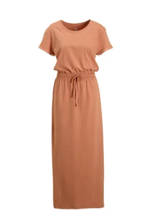 anytime maxi jurk lichtbruin