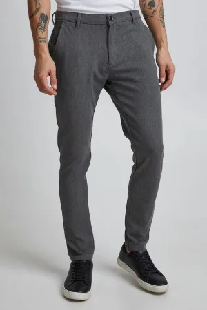 Solid slim fit pantalon Frederic med grey
