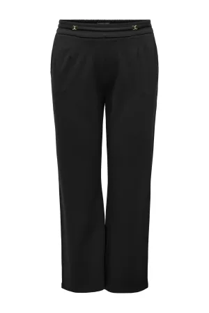ONLY CARMAKOMA wide leg regular waist broek zwart