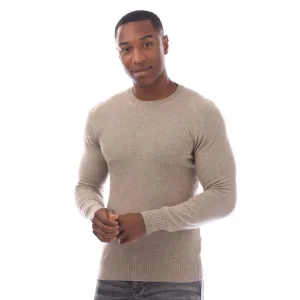 Men’s Emporio Armani Pure Cashmere Jumper in Sand