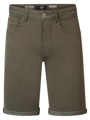 Petrol Industries – Heren Jackson Gekleurde Denim Short Sungreet – Groen