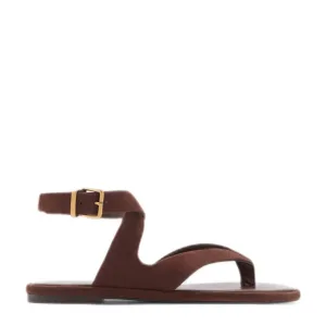 Mango suède sandalen bruin