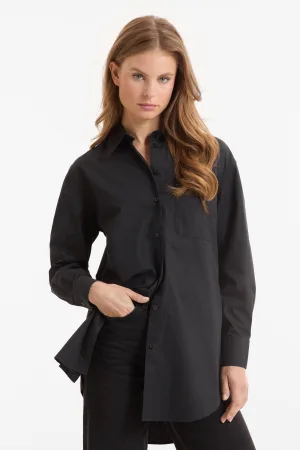 anytime oversized poplin blouse zwart