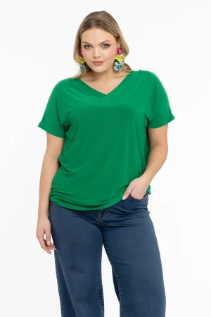 YOEK T-shirt DOLCE van travelstof groen