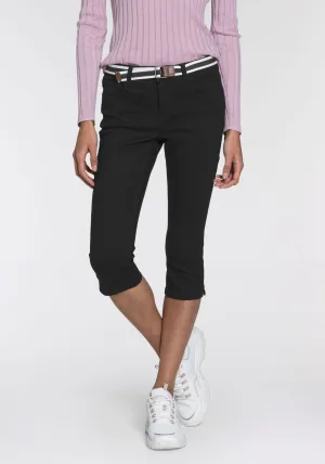 KangaROOS Capri jeans Capri-jeans met riem Skinny fit, met split, normale taille (set, Met een afneembare riem)