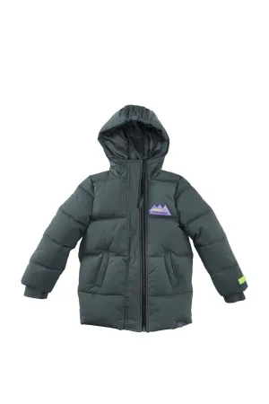 Z8 kids gewatteerde winterjas Stef grijsgroen