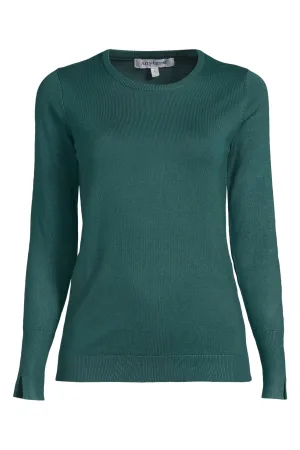 anytime fijn gebreide trui donkergroen