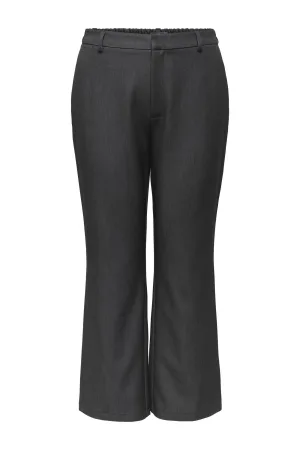 ONLY CARMAKOMA flared regular waist broek grijs