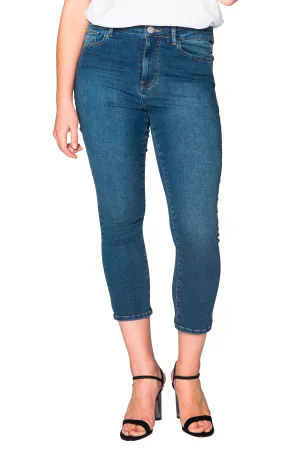 YOEK high waist skinny capri jeans Denise lichtblauw