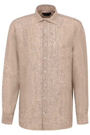 Bugatti Herren Linnen overhemd
