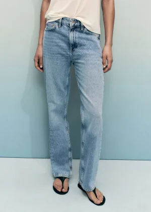 Mango straight leg jeans light blue denim