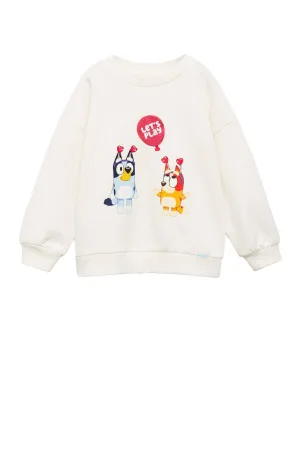 Mango Kids Bluey sweater wit