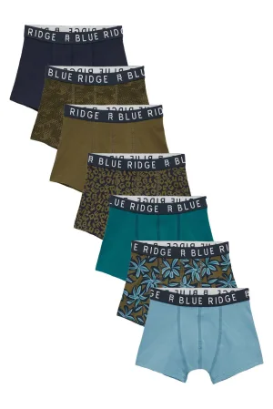 WE Fashion Blue Ridge boxershort – set van 7 groen/blauw