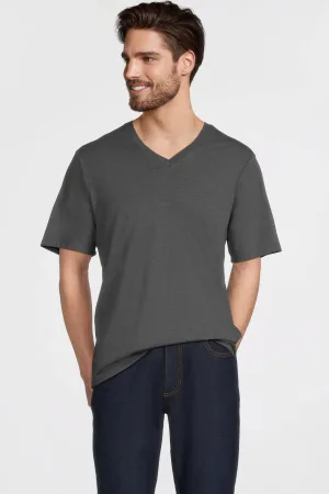 anytime T-shirt met V-hals donkergrijs melange