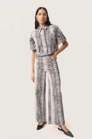 Denim blouse Baggy fit Grey Snake Print