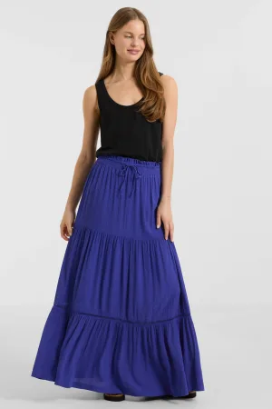 anytime maxi crinkle rok blauw