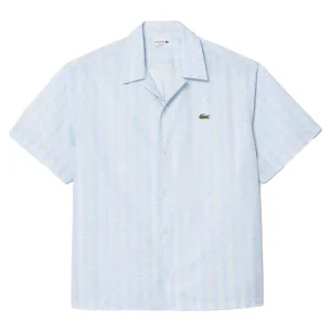 Lacoste Heren Relaxed Fit Korte Mouwen Overhemd (Lichtblauw)