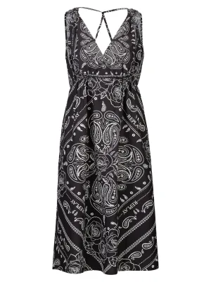 Replay Casual Jurk All Over Bedrukt Katoen Popeline